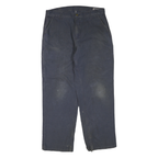 CARHARTT Mens Regular Fit Navy Blue Cotton Blend Work Trousers W36 L32 Durable