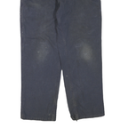 CARHARTT Mens Regular Fit Navy Blue Cotton Blend Work Trousers W36 L32 Durable