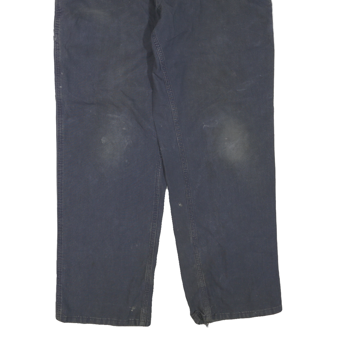 CARHARTT Mens Regular Fit Navy Blue Cotton Blend Work Trousers W36 L32 Durable