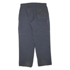 CARHARTT Mens Regular Fit Navy Blue Cotton Blend Work Trousers W36 L32 Durable