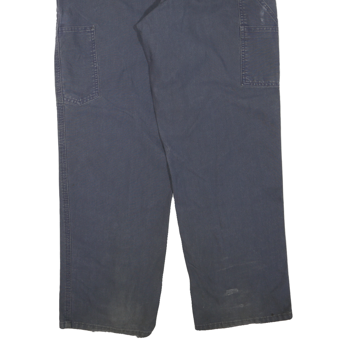 CARHARTT Mens Regular Fit Navy Blue Cotton Blend Work Trousers W36 L32 Durable