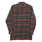 Mens Green Brown Check Cotton Button Shirt M Classic Long Sleeve Retro