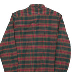 Mens Green Brown Check Cotton Button Shirt M Classic Long Sleeve Retro