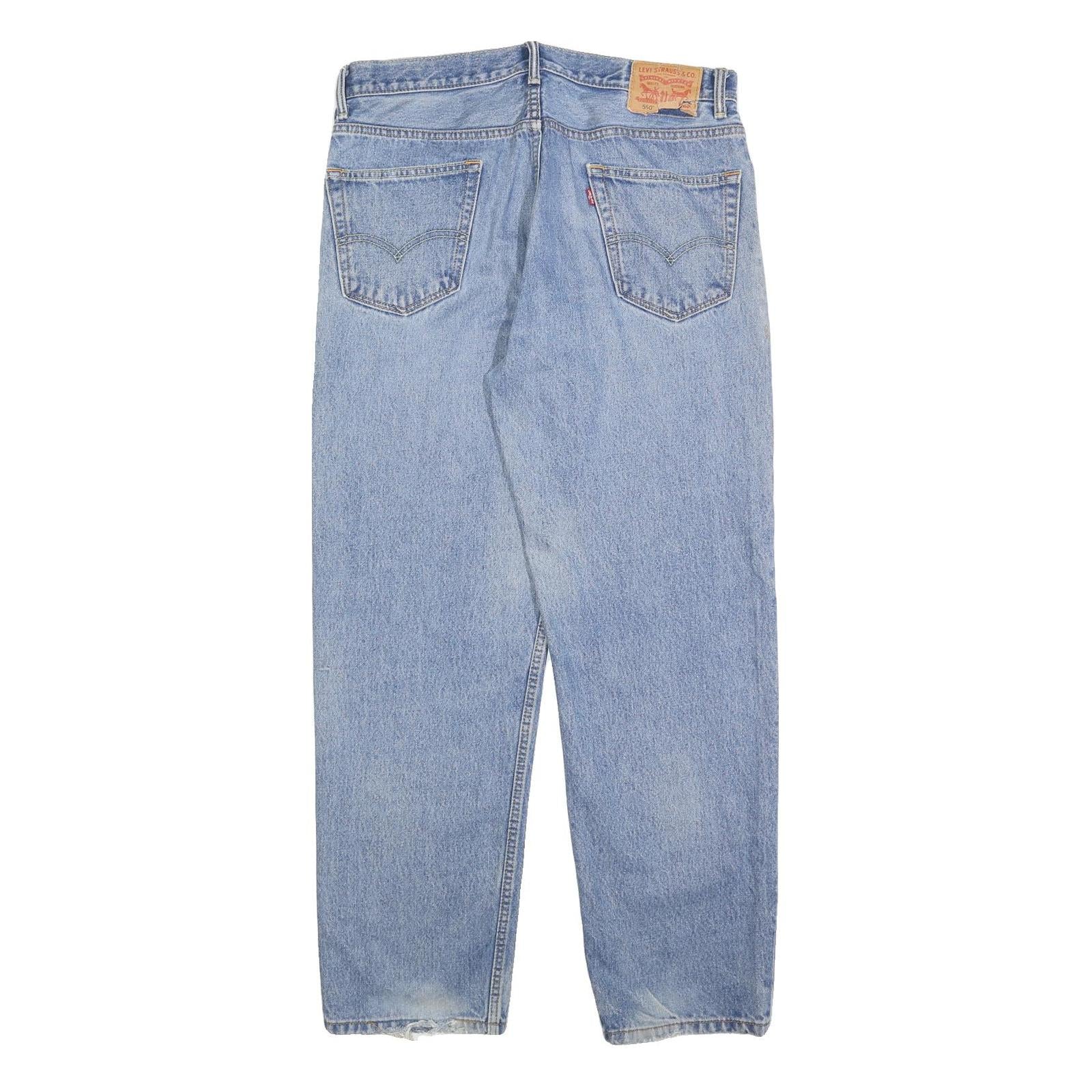 LEVI'S 550 Tapered Mens Jeans Blue Relaxed Cotton Medium W36 L32 Classic Fit