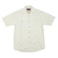 WRANGLER Mens White Short Sleeve Shirt S Button Pocket Casual Cotton Blend