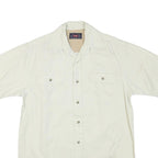WRANGLER Mens White Short Sleeve Shirt S Button Pocket Casual Cotton Blend