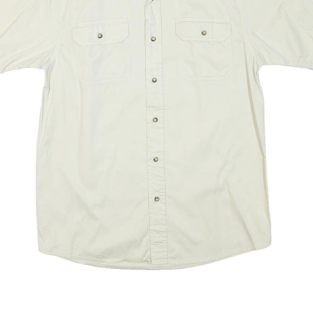 WRANGLER Mens White Short Sleeve Shirt S Button Pocket Casual Cotton Blend