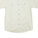 WRANGLER Mens White Short Sleeve Shirt S Button Pocket Casual Cotton Blend