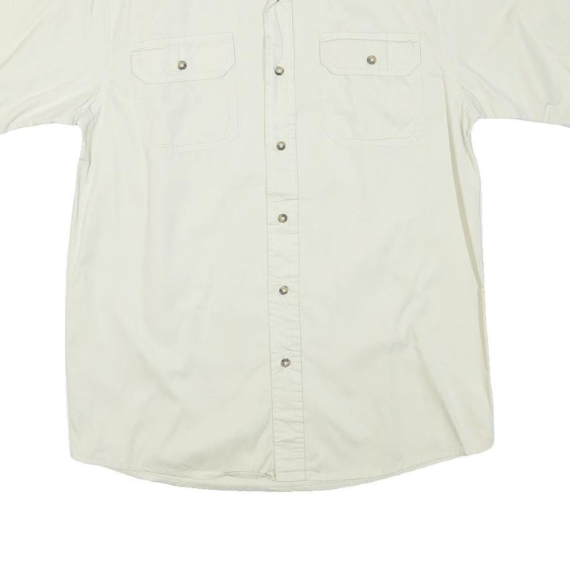 WRANGLER Mens White Short Sleeve Shirt S Button Pocket Casual Cotton Blend