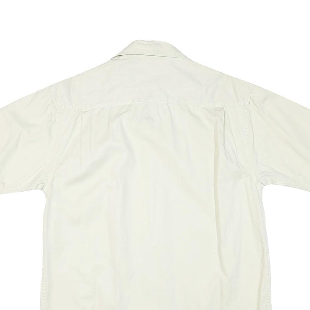 WRANGLER Mens White Short Sleeve Shirt S Button Pocket Casual Cotton Blend