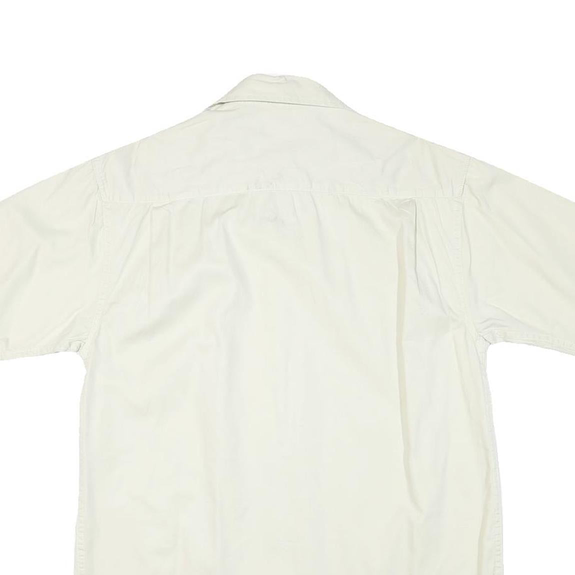 WRANGLER Mens White Short Sleeve Shirt S Button Pocket Casual Cotton Blend