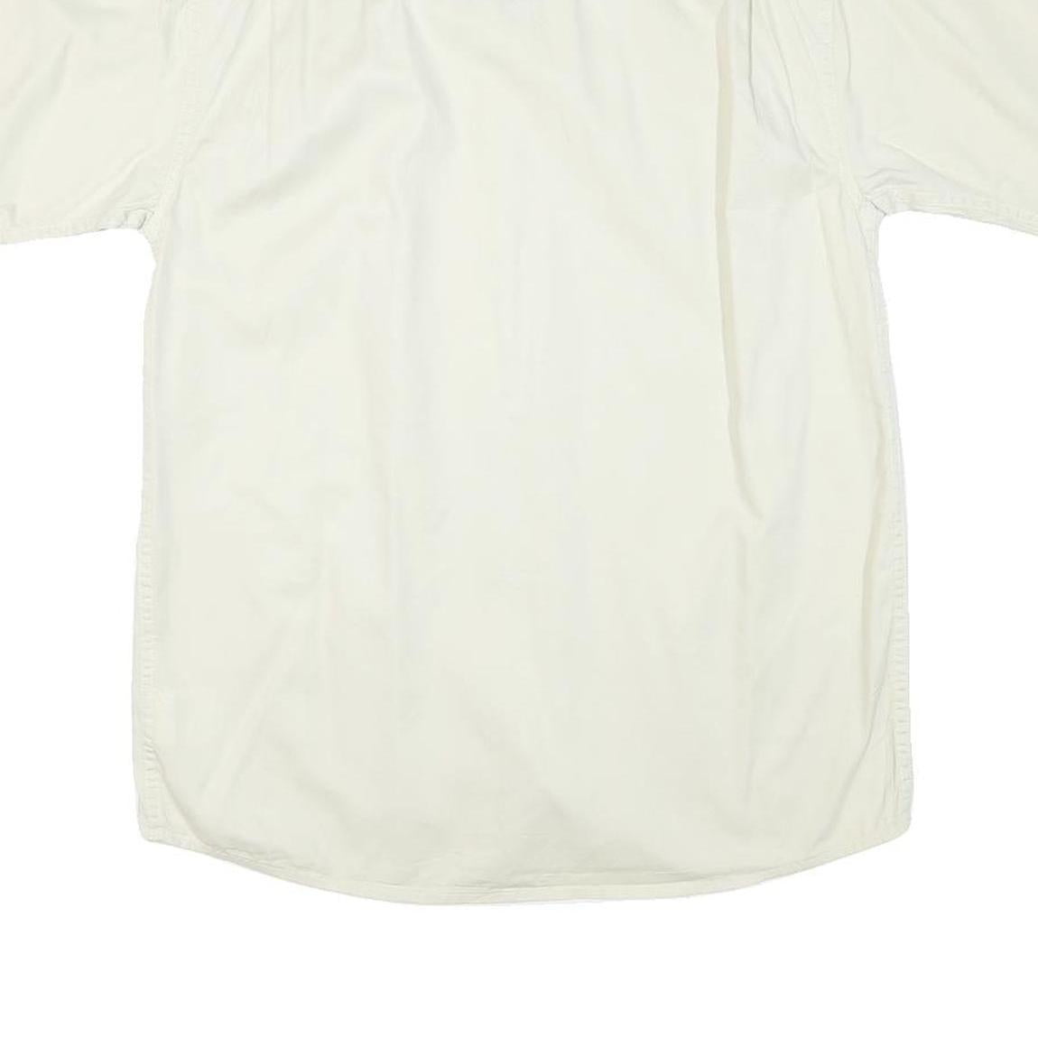 WRANGLER Mens White Short Sleeve Shirt S Button Pocket Casual Cotton Blend