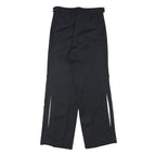 Womens Relaxed Fit Wool Blend Black Pinstripe Trousers W30 L29 Wide Leg Zip