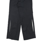 Womens Relaxed Fit Wool Blend Black Pinstripe Trousers W30 L29 Wide Leg Zip