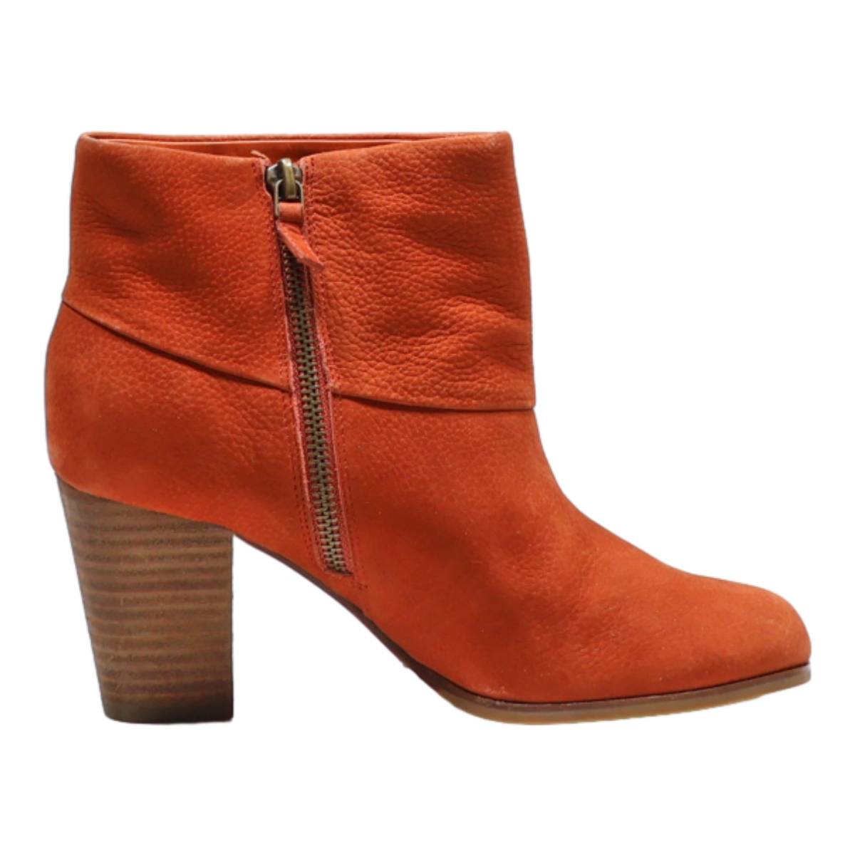 COLE HAAN Ankle Boots Orange Suede Womens UK 3.5