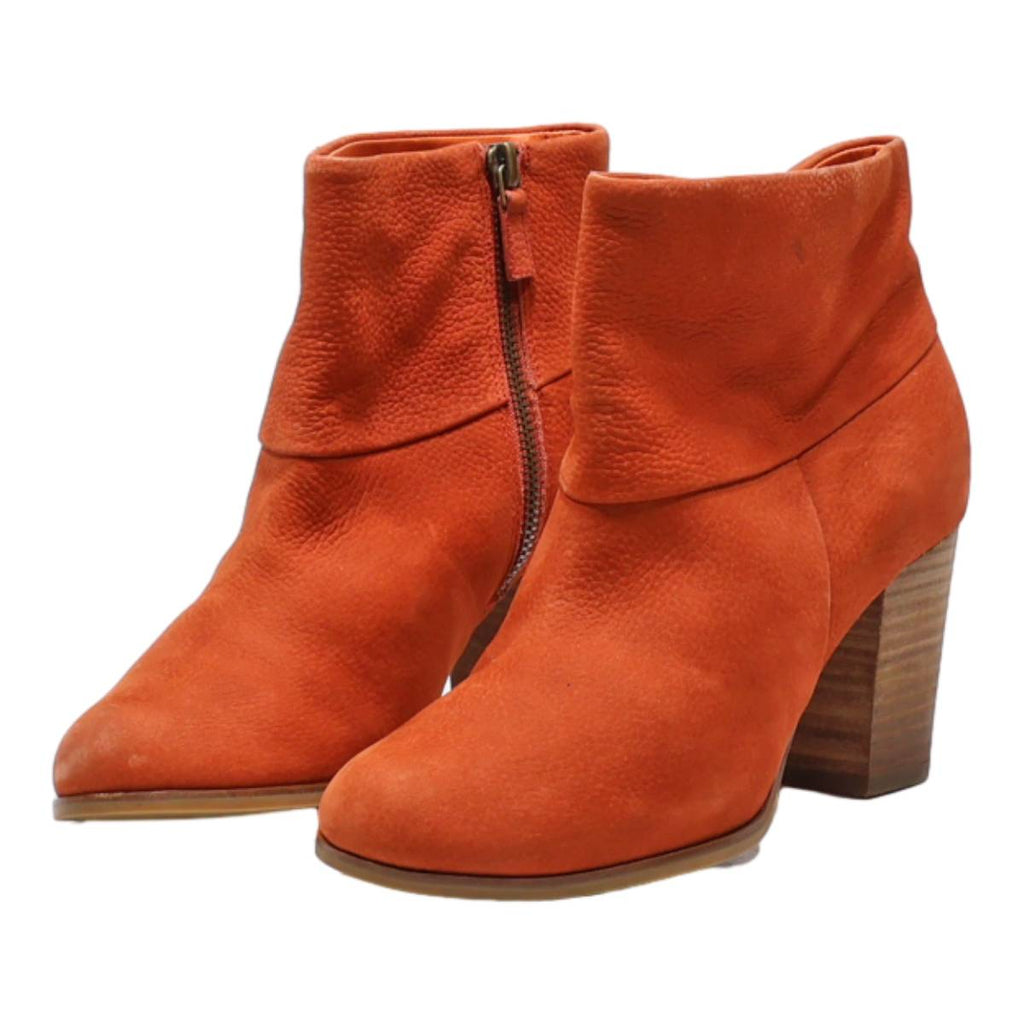 COLE HAAN Ankle Boots Orange Suede Womens UK 3.5