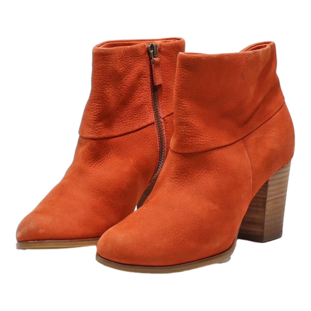 COLE HAAN Ankle Boots Orange Suede Womens UK 3.5