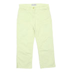 PER UNA Womens Cotton Blend Pale Yellow Regular Fit Straight Trousers W30 L22