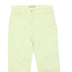 PER UNA Womens Cotton Blend Pale Yellow Regular Fit Straight Trousers W30 L22