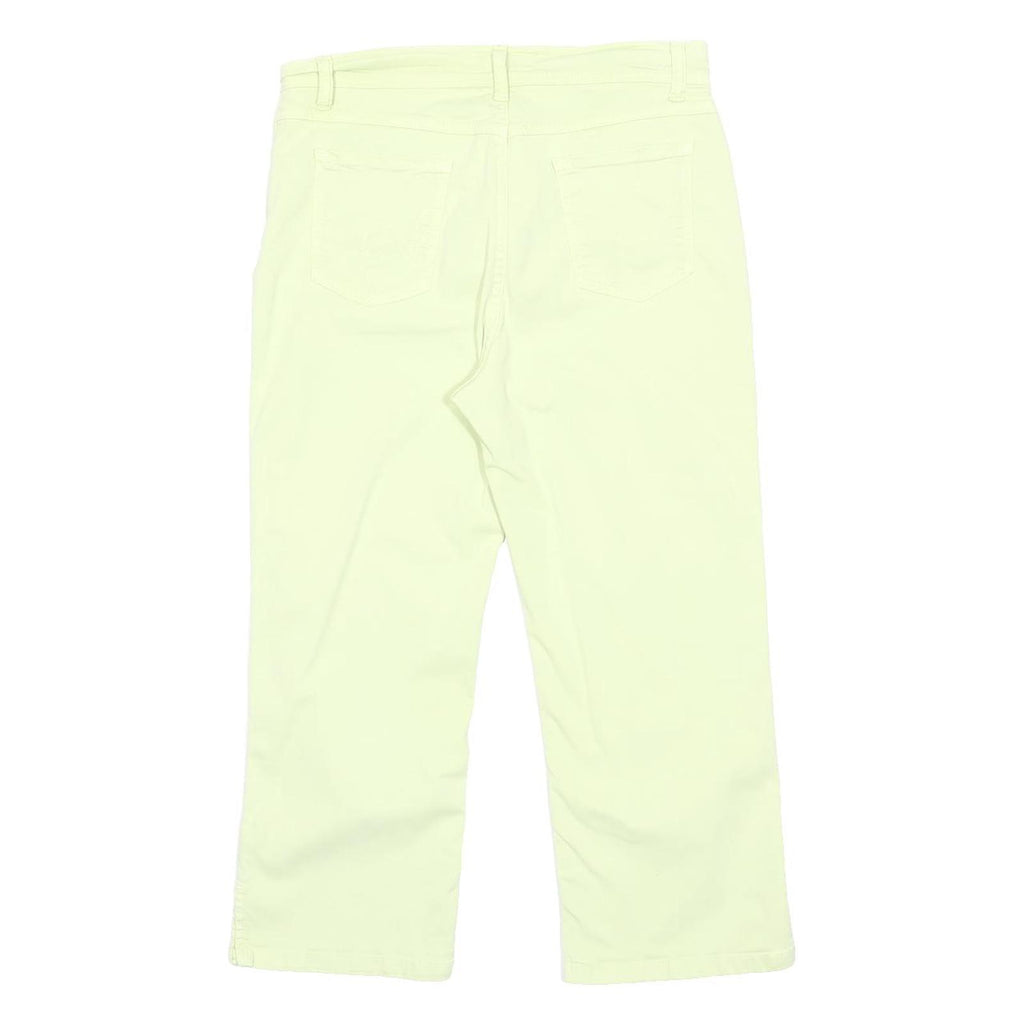 PER UNA Womens Cotton Blend Pale Yellow Regular Fit Straight Trousers W30 L22