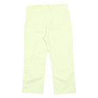 PER UNA Womens Cotton Blend Pale Yellow Regular Fit Straight Trousers W30 L22