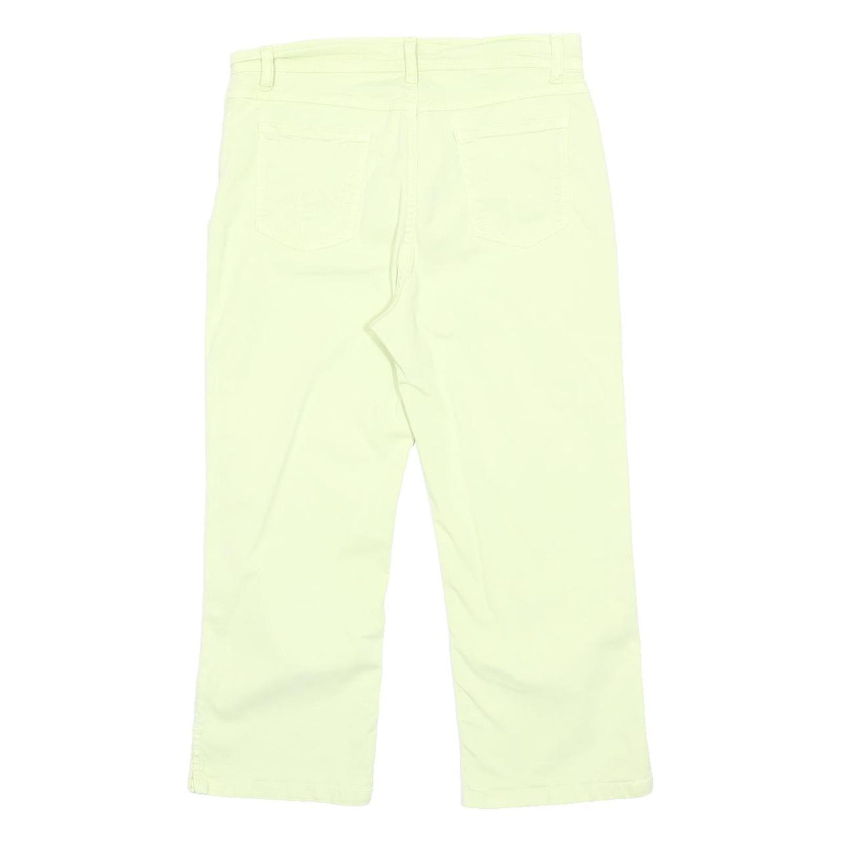 PER UNA Womens Cotton Blend Pale Yellow Regular Fit Straight Trousers W30 L22