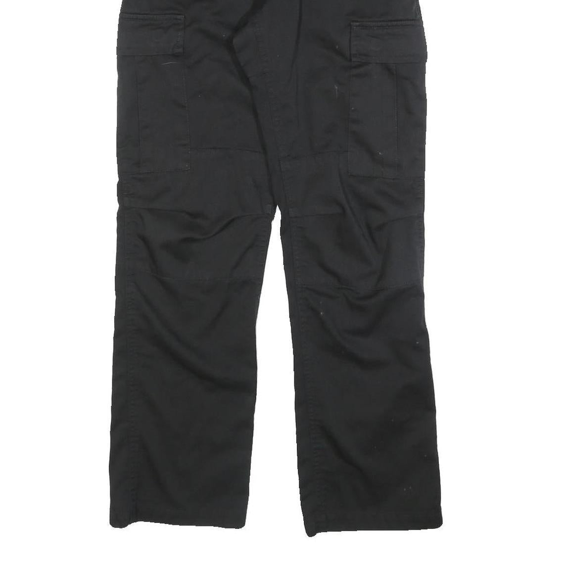 JOHN GALT Boys Cotton Blend Black Relaxed Straight Trousers W25 L29 Cargo Pocket