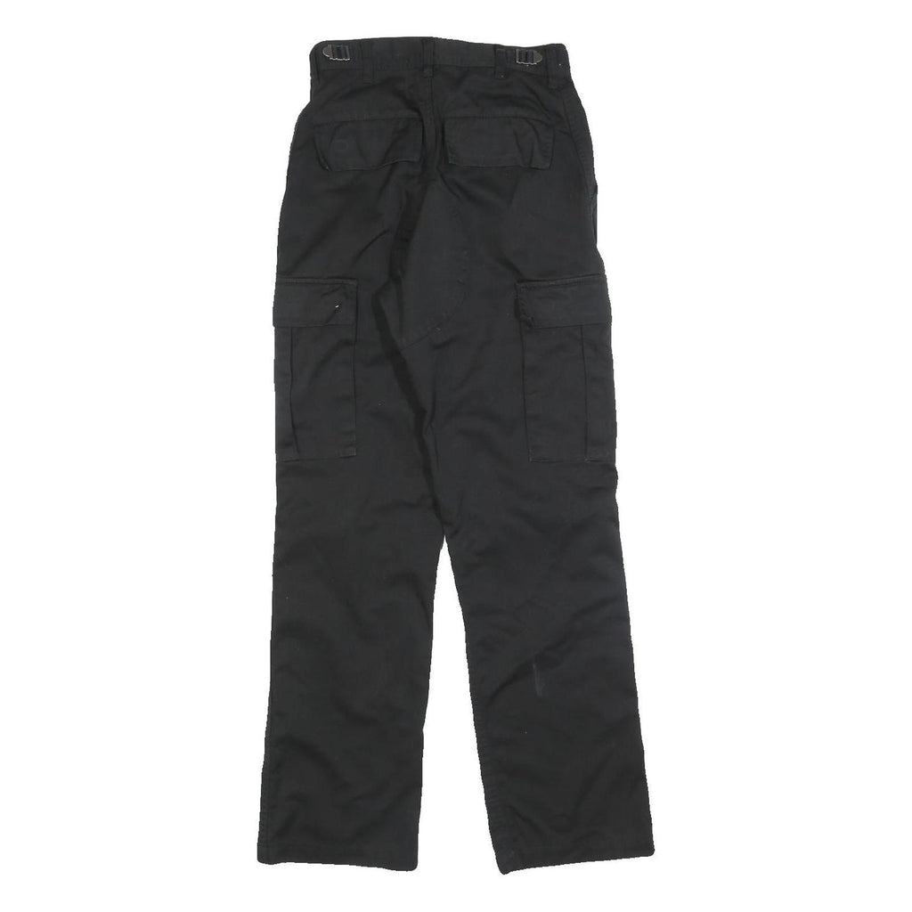 JOHN GALT Boys Cotton Blend Black Relaxed Straight Trousers W25 L29 Cargo Pocket