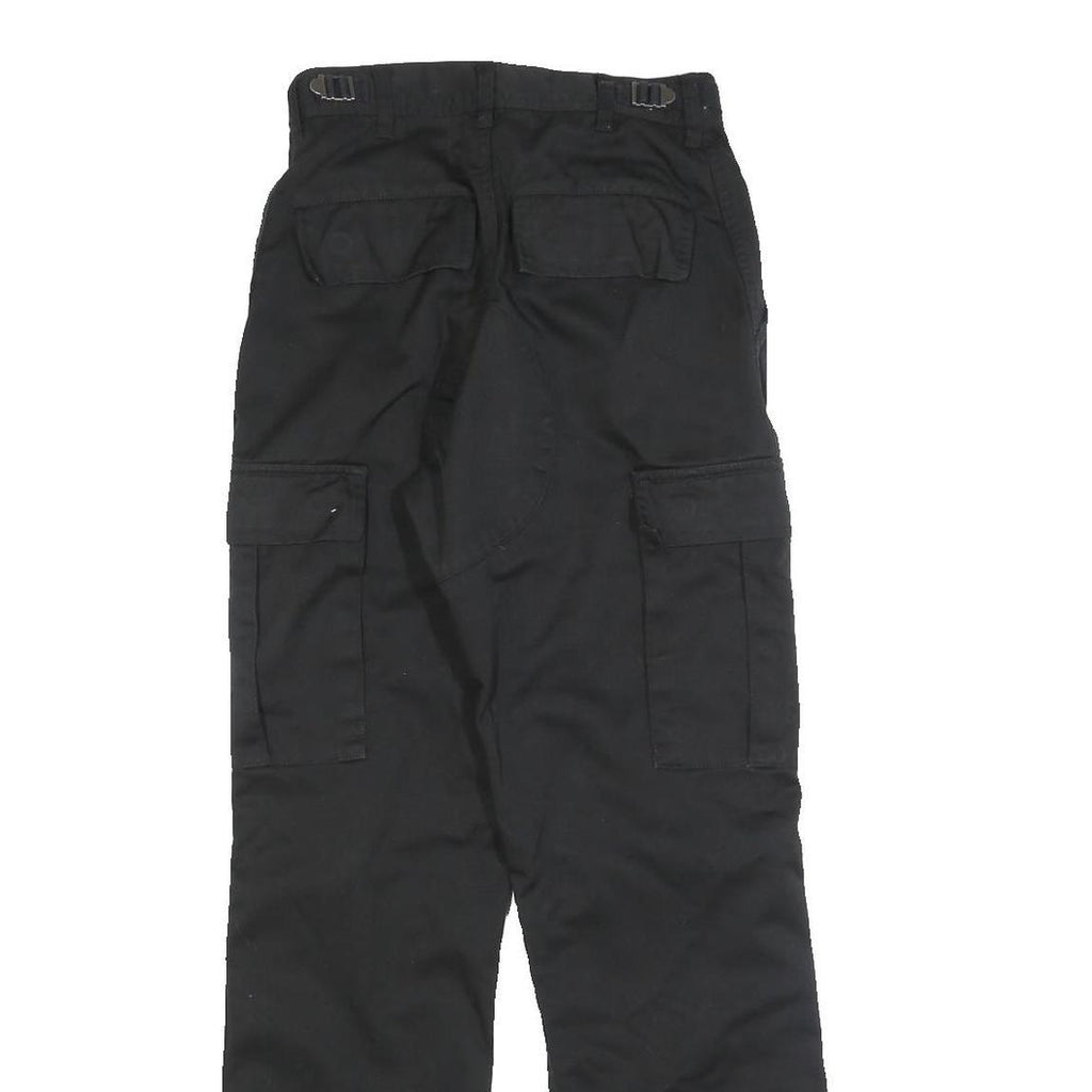 JOHN GALT Boys Cotton Blend Black Relaxed Straight Trousers W25 L29 Cargo Pocket
