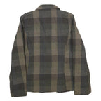 MISS ASHLEY Womens Green & Brown Checked Tailored Jacket XL Wool Blend Button