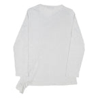 AX PARIS Womens Grey Ruffle Detail Long Sleeve Crew Neck Top M Cotton Blend