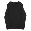HUGO BOSS Womens Black Plain Jumper Crew Neck Basic Knit L Soft Casual