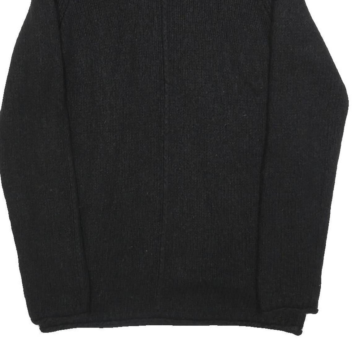 HUGO BOSS Womens Black Plain Jumper Crew Neck Basic Knit L Soft Casual