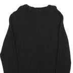 HUGO BOSS Womens Black Plain Jumper Crew Neck Basic Knit L Soft Casual
