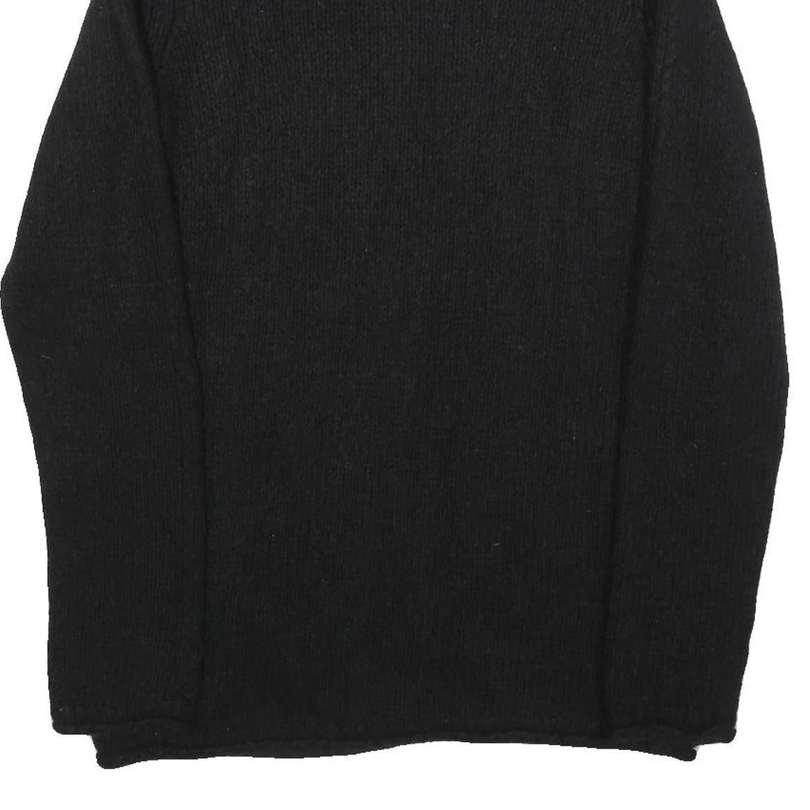 HUGO BOSS Womens Black Plain Jumper Crew Neck Basic Knit L Soft Casual