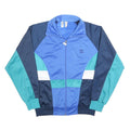 LEOPARD Mens Blue Navy & Teal Colourblock Zip Jacket L Polyester Blend