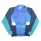 LEOPARD Mens Blue Navy & Teal Colourblock Zip Jacket L Polyester Blend