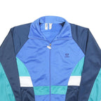 LEOPARD Mens Blue Navy & Teal Colourblock Zip Jacket L Polyester Blend