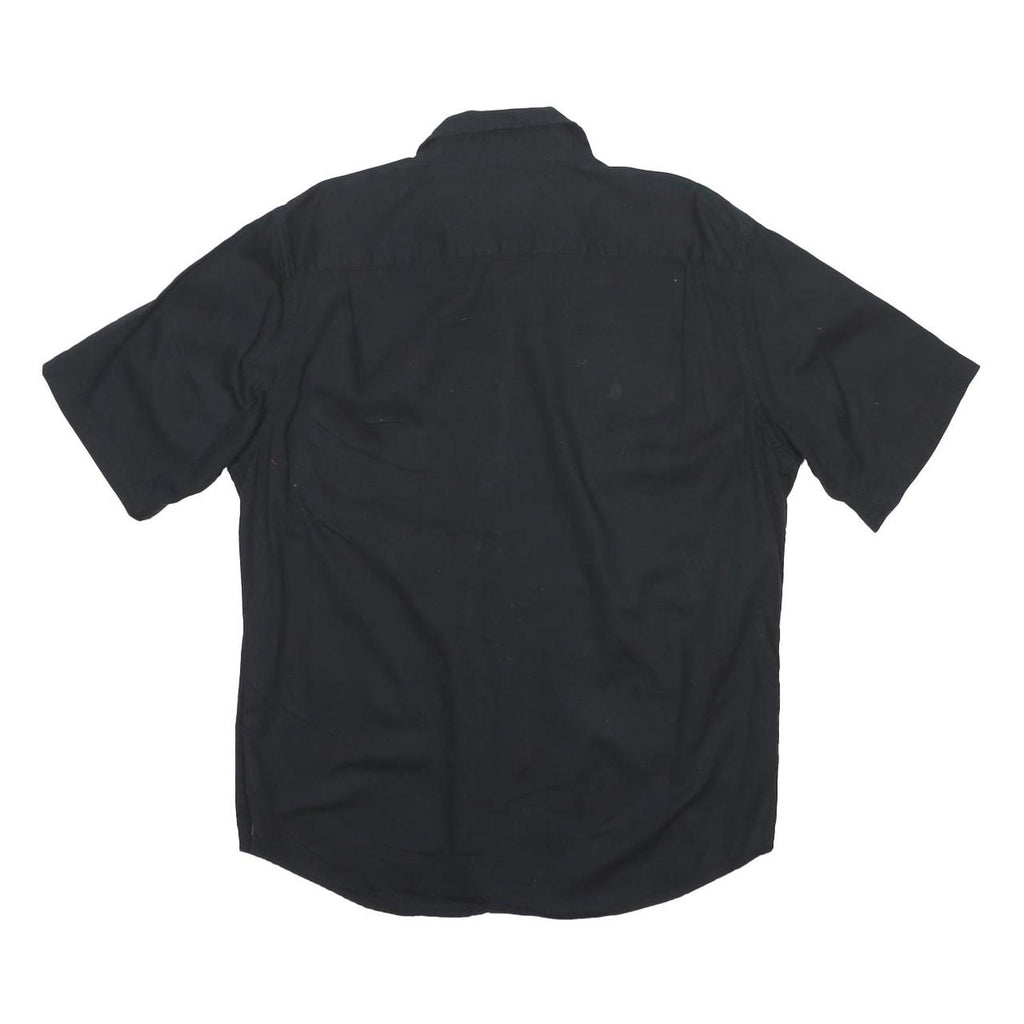 WRANGLER Mens Black Cotton Short Sleeve Shirt L Button Front Casual