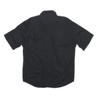 WRANGLER Mens Black Cotton Short Sleeve Shirt L Button Front Casual