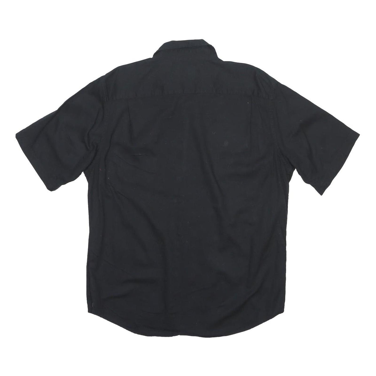 WRANGLER Mens Black Cotton Short Sleeve Shirt L Button Front Casual