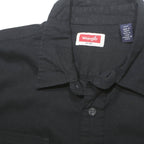 WRANGLER Mens Black Cotton Short Sleeve Shirt L Button Front Casual