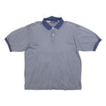 NAUTICA Mens Blue & White Printed Short Sleeve Polo Shirt L Cotton Blend Casual