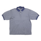 NAUTICA Mens Blue & White Printed Short Sleeve Polo Shirt L Cotton Blend Casual