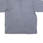 NAUTICA Mens Blue & White Printed Short Sleeve Polo Shirt L Cotton Blend Casual