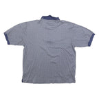 NAUTICA Mens Blue & White Printed Short Sleeve Polo Shirt L Cotton Blend Casual