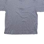 NAUTICA Mens Blue & White Printed Short Sleeve Polo Shirt L Cotton Blend Casual