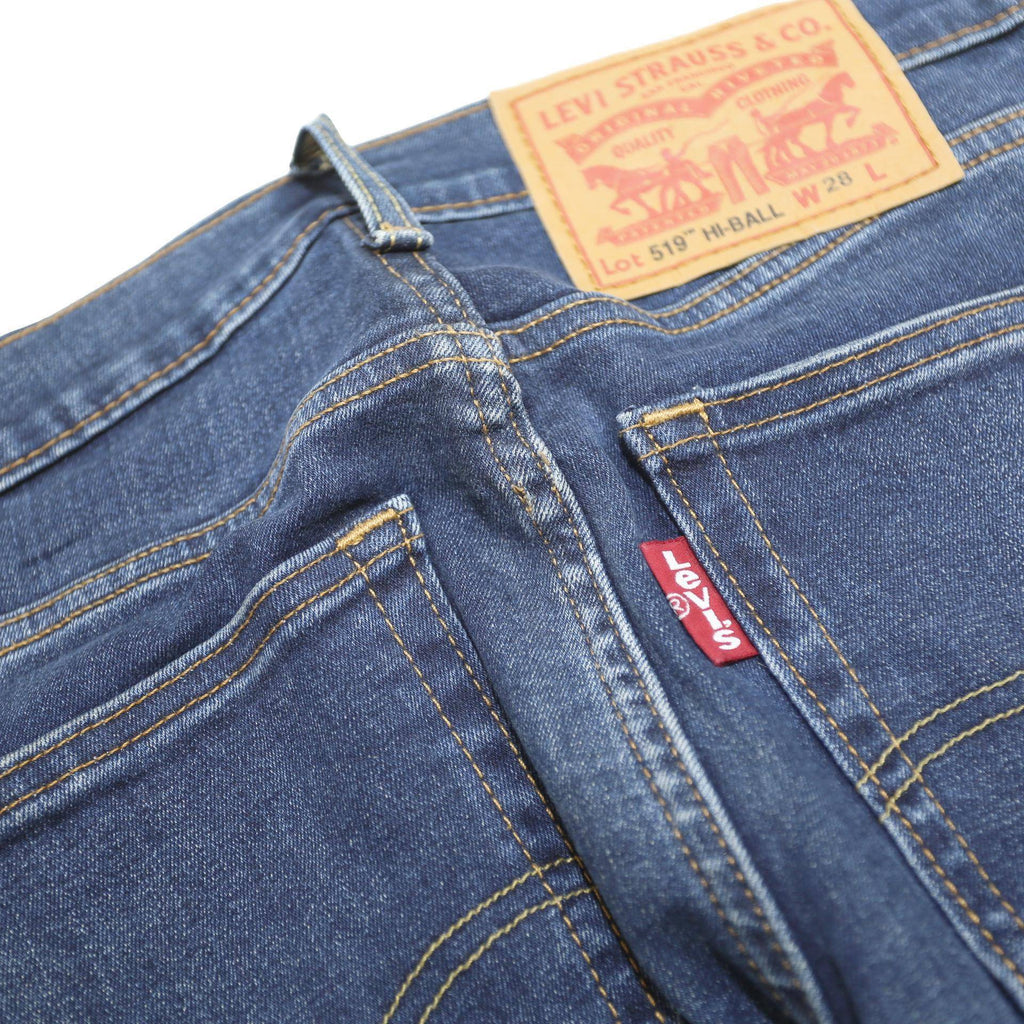 LEVI'S 519 Hi-Ball Mens Jeans Blue Slim Skinny Denim W28 L29 Zip