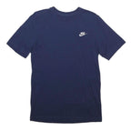 NIKE Mens Blue S Short Sleeve Crew Neck Classic Cotton Blend T-Shirt