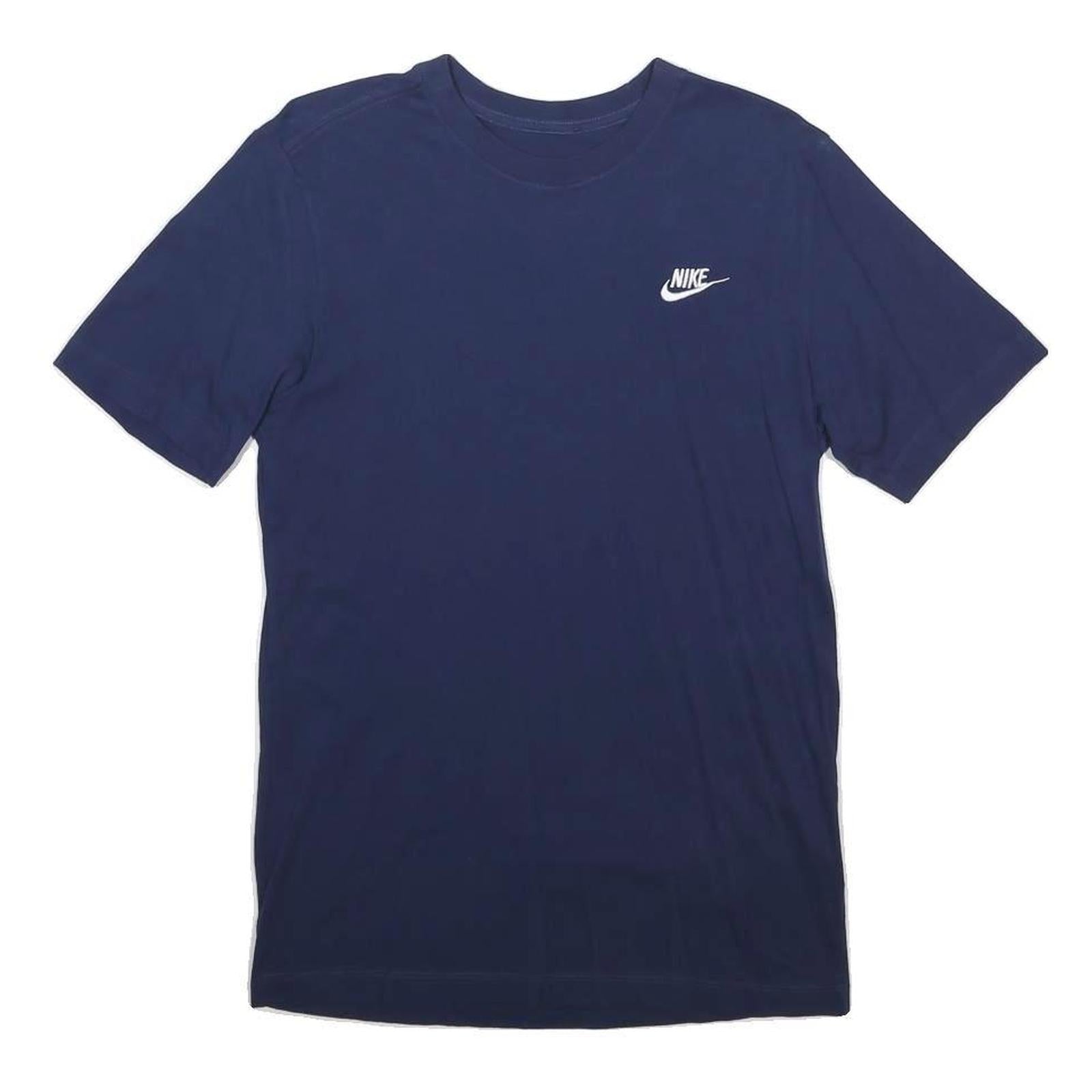 NIKE Mens Blue S Short Sleeve Crew Neck Classic Cotton Blend T-Shirt
